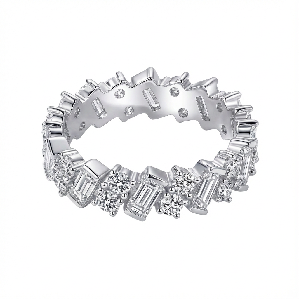 The Rhythm Art Deco Baguette & Round Eternity Band