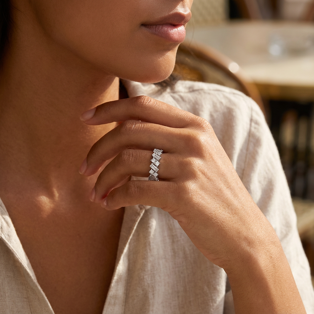 The Rhythm Art Deco Baguette & Round Eternity Band - Image 4