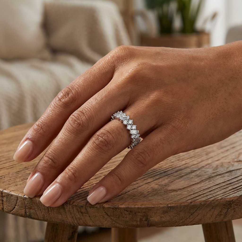 The Rhythm Art Deco Baguette & Round Eternity Band - Image 5