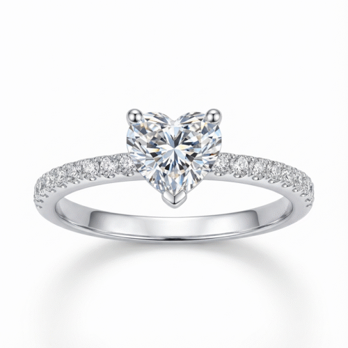 The Cherished Heart Cut Pave Engagement Ring