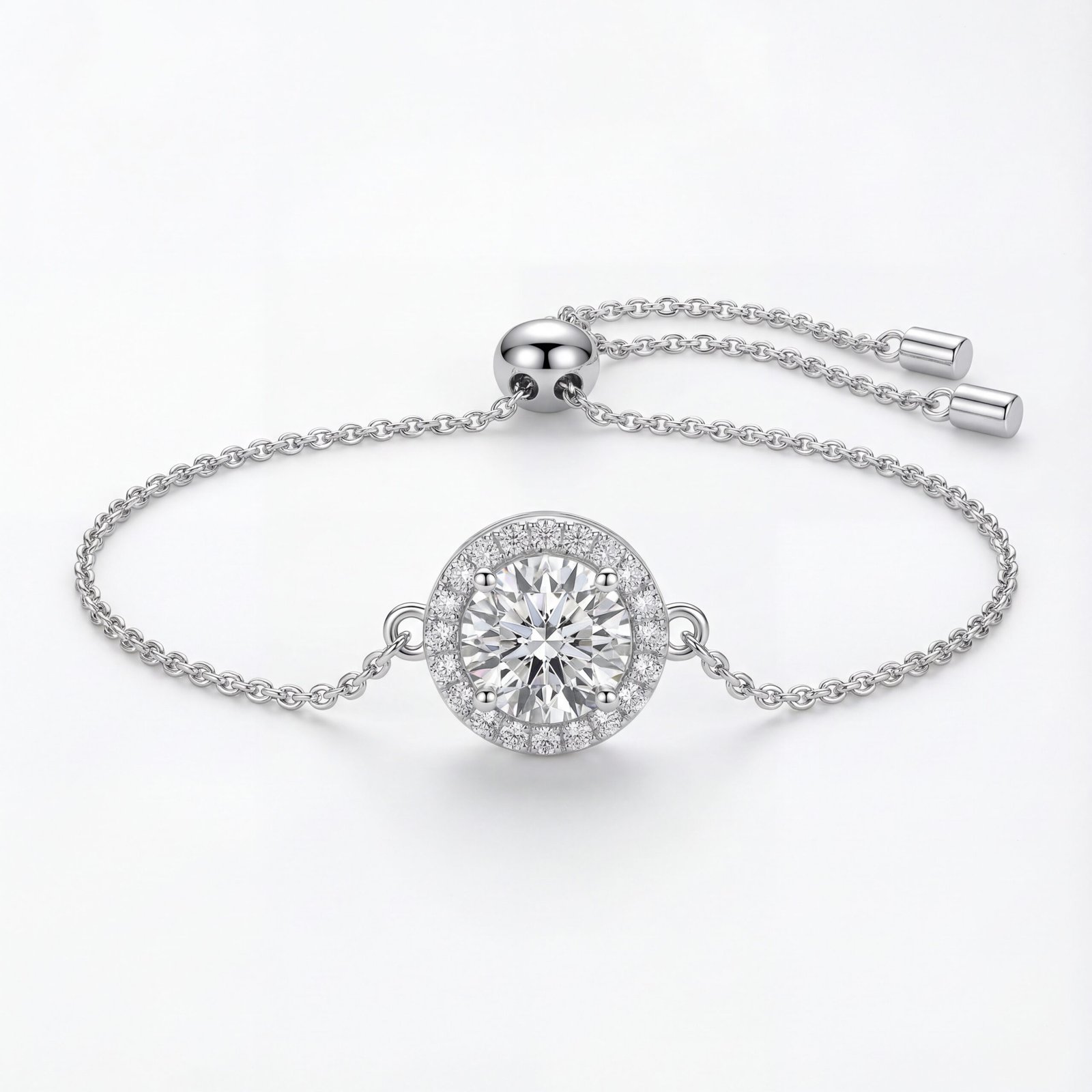 The Aura Round Halo Adjustable Slider Bracelet