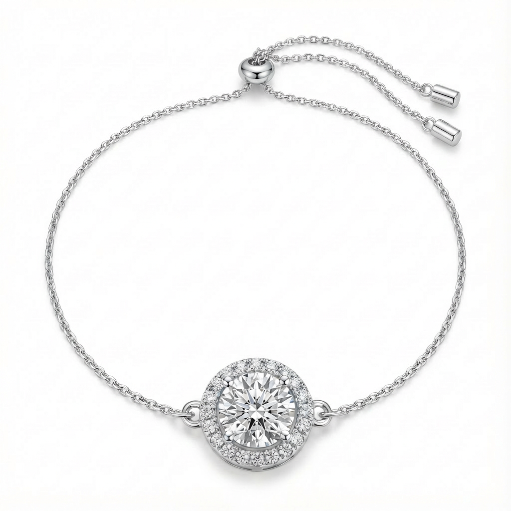 The Aura Round Halo Adjustable Slider Bracelet - Image 2