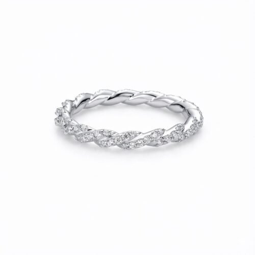 Love's Journey Round Cut Vertical Three Stone Moissanite Ring