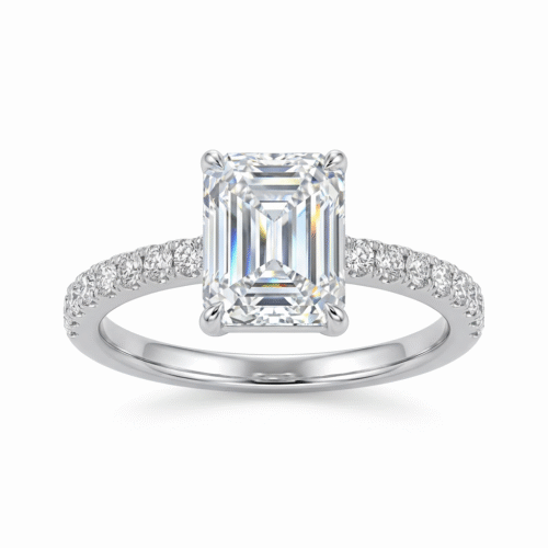 The Sophisticate Emerald Cut Pave Engagement Ring