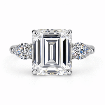The Legend Emerald Cut & Pear Three-Stone Ring