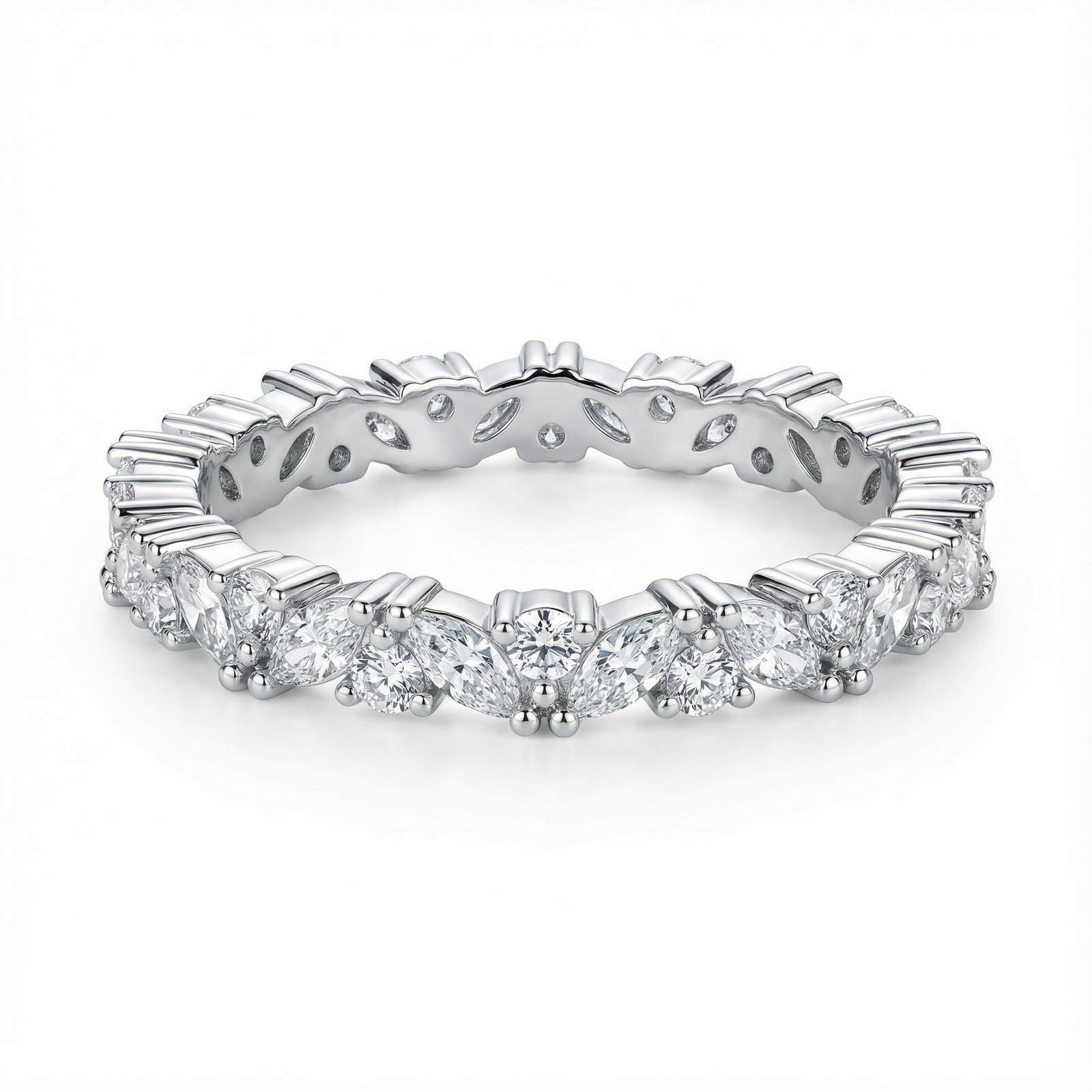 Marquise Diamond Eternity Engagement Wedding Band Ring