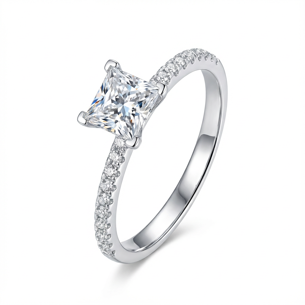 The Majestic Princess Princess Cut Pave Engagement Ring - Image 3