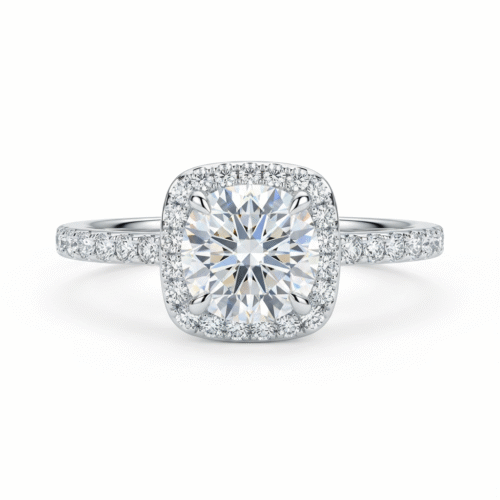 The Heirloom Round Cut Cushion Halo Engagement Ring