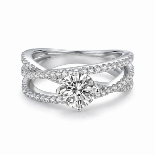 The Bond Round Cut Split Shank Pave Ring