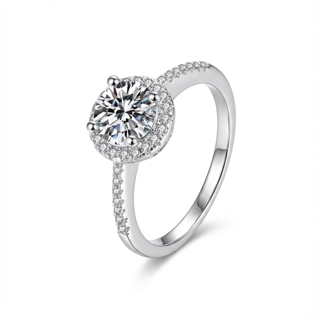The Halo Round Cut Pave Engagement Ring - Image 2