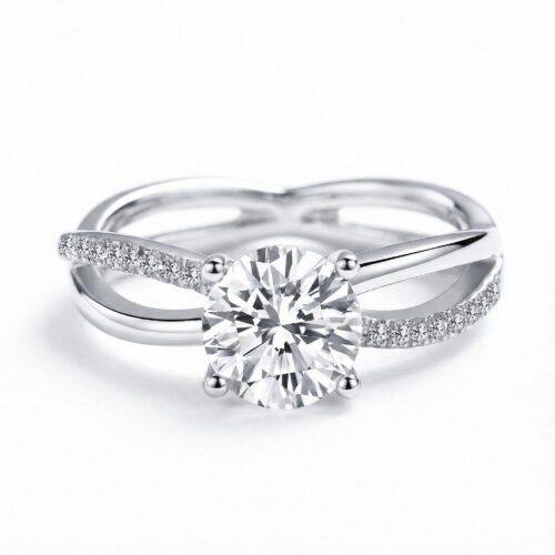 The Embrace Round Cut Twisted Bypass Ring